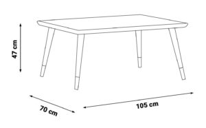 Măsuță Cafea Alacati, Design Modern 105×70×47 cm
