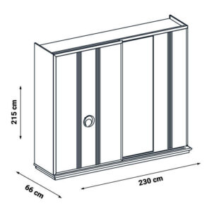 Dulap Alacati cu Uși Glisante 230×66×215 cm