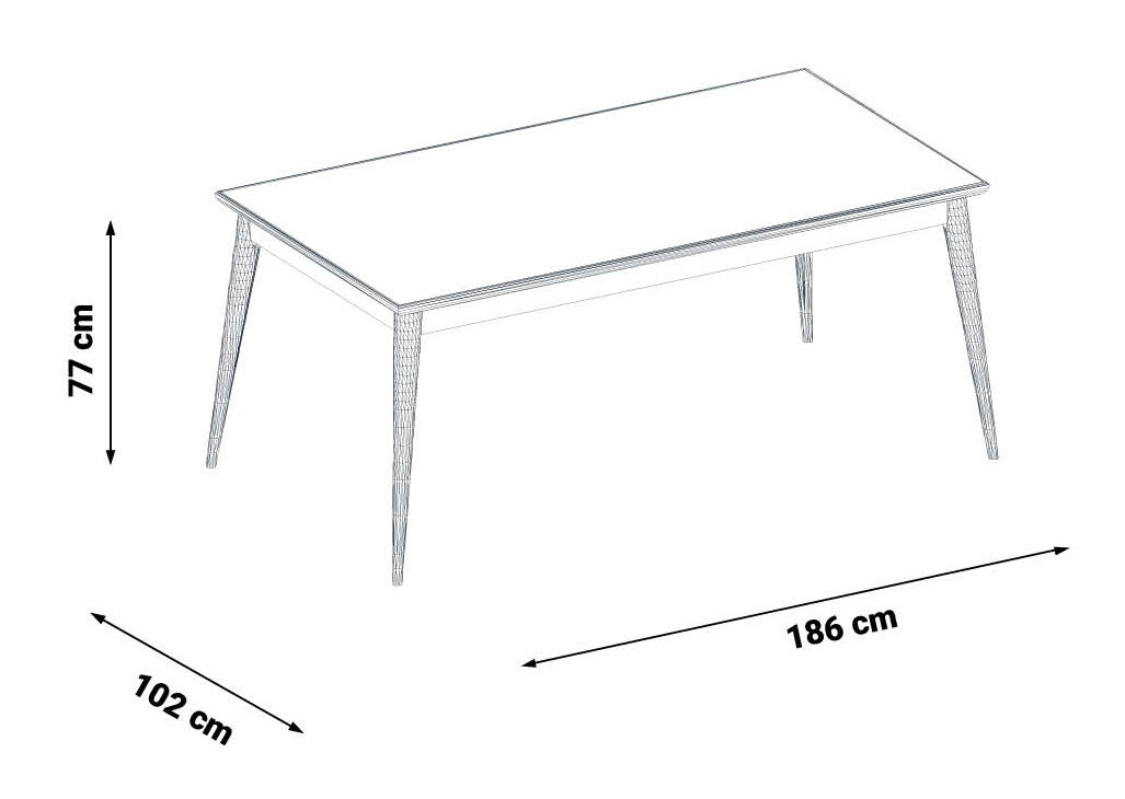Masă de Dining Alacati, modernă și elegantă Masă de Dining Alacati, modernă și elegantă