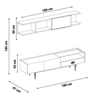 Set Mobilier TV Aqua, 180 cm - Design Elegant