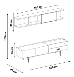 Set Mobilier TV Aqua - Design Modern și Elegant