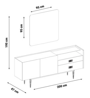 Oglindă Consolă Aqua, 95×95 cm