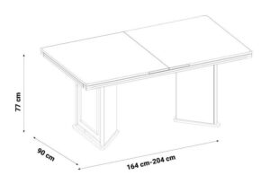 Masă Dining Extensibilă Asia 164/204×90×77 cm