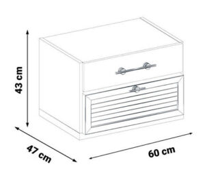 Noptieră Avșa, design modern 60×47×43 cm