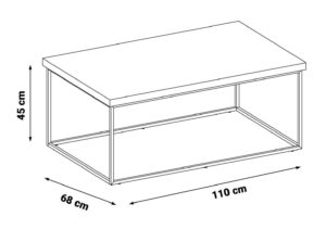 Măsuță de Cafea Basic, Design Modern, 110×68×45 cm
