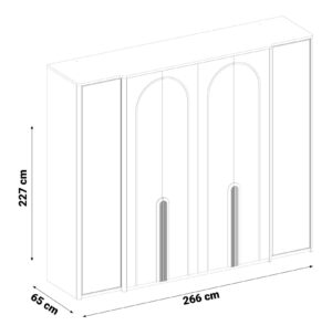 Dulap Bodrum, 6 Uși, 266×65×227 cm