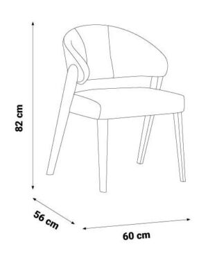 Scaun Bolivia, design modern 60×56×82 cm
