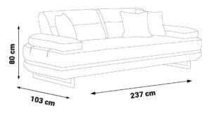 Canapea Carmen 3 Locuri, Maro - Design Modern