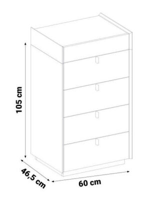 Comodă Carmen 60x46,5x105 cm - Design Modern