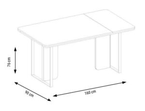 Masă Dining Latte, 160×90×76 cm