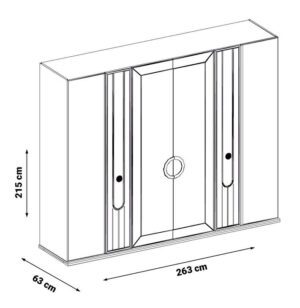 Dulap Lizbon, 263×63×215 cm - Modern și Elegant