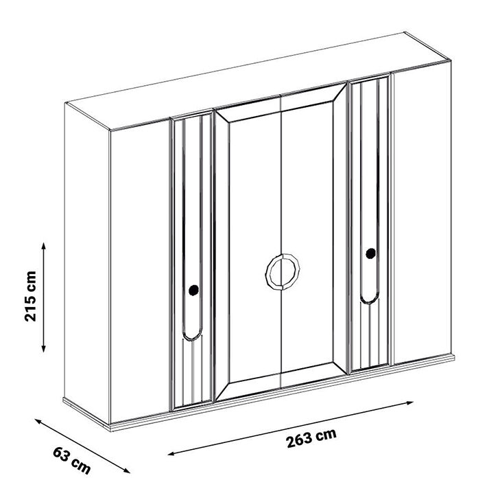 Dulap Lizbon, 263×63×215 cm – Modern și Elegant Dulap Lizbon, 263×63×215 cm - Modern și Elegant