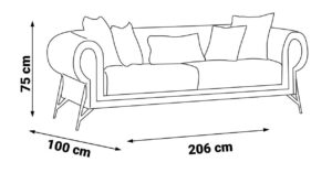 Canapea Malta Crem, 2 Locuri - Design Elegant