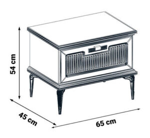 Noptieră Marmaris, 2 Piese, 65×45×54 cm