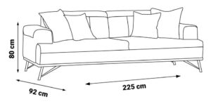 Canapea Oscar Gri, 3 Locuri - Stil și Confort