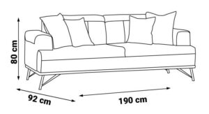 Canapea Oscar Gri, 2 Locuri - Design Modern