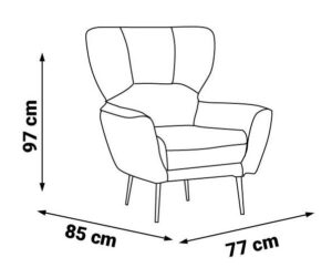 Fotoliu Oscar Bergère Gri - 77×85×97 cm