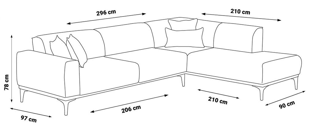 Colțar Stil Gri 3 Locuri cu Modul Relax Colțar Stil Gri 3 Locuri cu Modul Relax