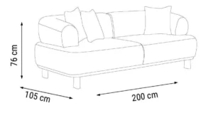 Canapea Salda Crem, 2 Locuri - Elegantă și Confortabilă