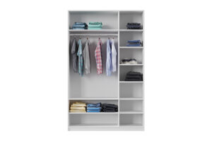 Cabinet Plus, 3 Uși, Alb - 135×55×213,5 cm