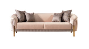 Canapea Florya Bej, 3 Locuri, Design Elegant