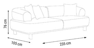 Canapea Salda Crem, 3 Locuri - Design Modern