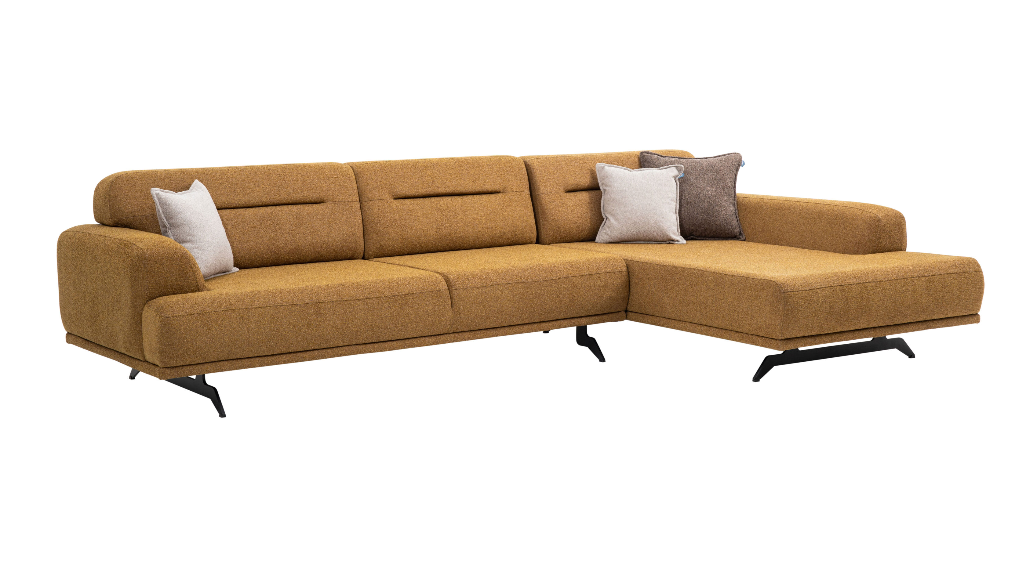 Colțar Aqua Galben Muștar, 3 Locuri – Design Modern Colțar Aqua Galben Muștar, 3 Locuri - Design Modern