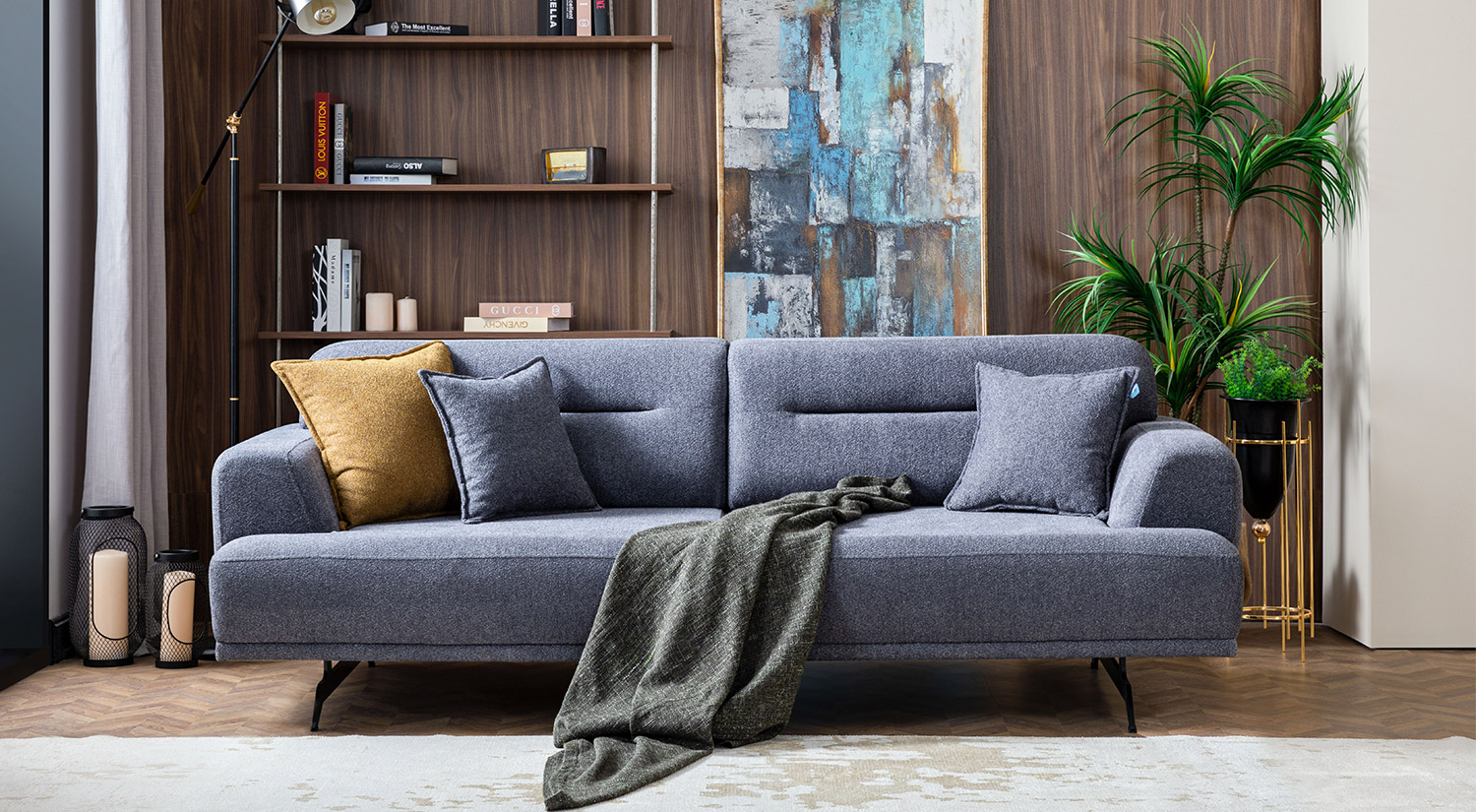Canapea Aqua, Gri, 3 Locuri – Modern și Elegant Canapea Aqua, Gri, 3 Locuri - Modern și Elegant