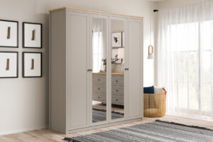 Dulap Sento cu 4 Uși și Oglinzi - Modern și Spațios