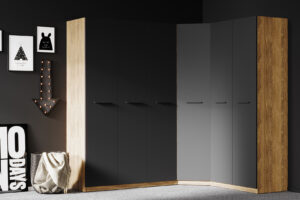 Cabinet Colțar Plus, 1 Ușă, Nuc, 83×85×213,5 cm
