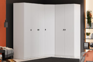 Cabinet Colțar Plus, 1 Ușă, Alb, 83×85×213,5 cm