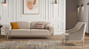 Canapea Asia Crem 3 Locuri - Design Modern