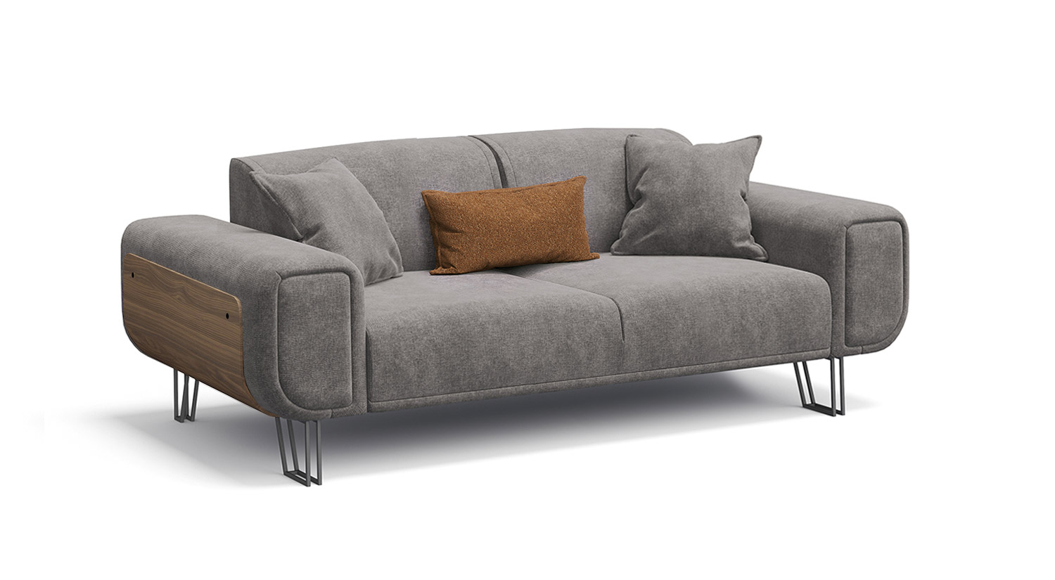 Canapea Basic Gri cu 2 Locuri – Design Modern Canapea Basic Gri cu 2 Locuri - Design Modern
