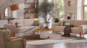Canapea Bodrum Crem, 2 Locuri - Design Modern
