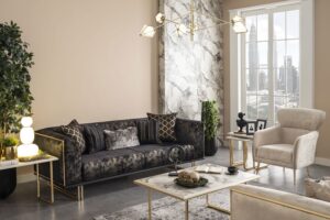 Canapea Emirgan Gold 2 Locuri - Lux și Eleganță
