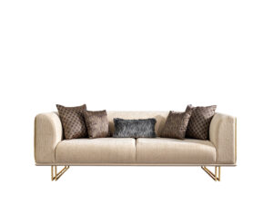 Canapea Emirgan Crem, 3 Locuri - Eleganță și Confort