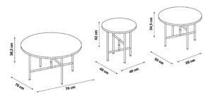 Set 3 Măsuțe Laterale Etra, Design Modern