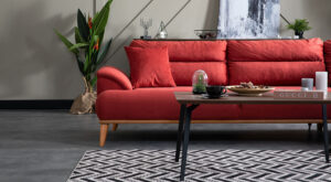 Colțar Milano Roșu 3x2 Locuri 315x283x78 cm