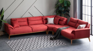 Colțar Milano Roșu 3x2 Locuri 315x283x78 cm