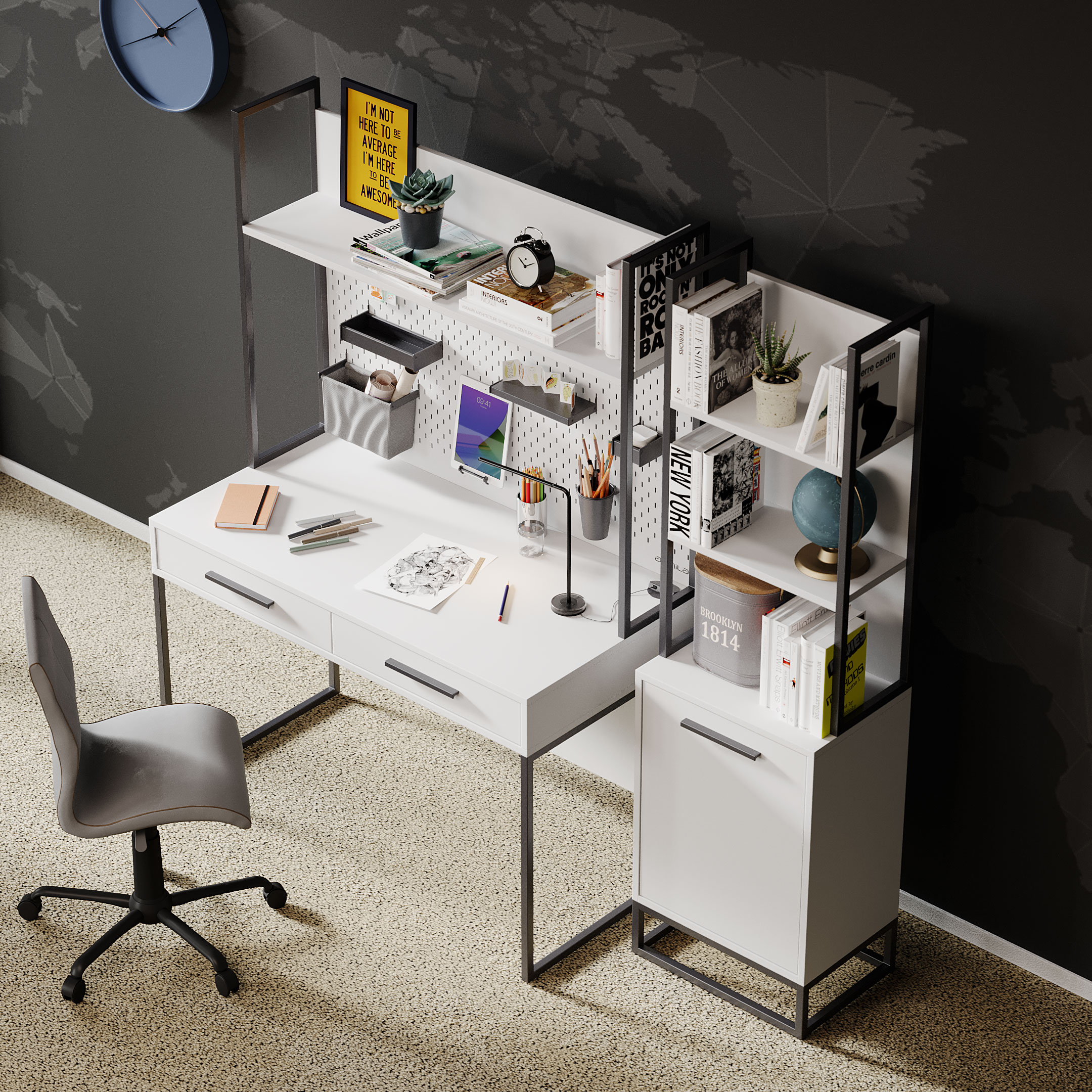 Bibliotecă Legend Moon, design modern 172 cm Bibliotecă Legend Moon, design modern 172 cm