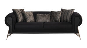 Canapea Malta, Negru, 2 Locuri - Eleganță Modernă