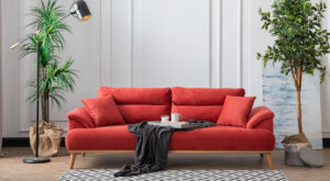 Canapea Milano Roșie 2 Locuri, 193×100×78 cm