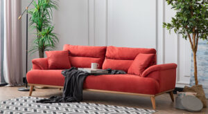 Canapea Milano Roșie 2 Locuri, 193×100×78 cm