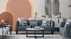 Canapea Milas Gri, 3 Locuri, 228×95×76 cm