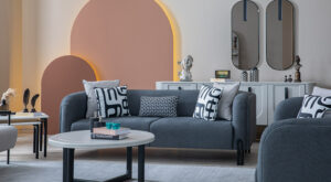 Canapea Milas Gri, 3 Locuri, 228×95×76 cm