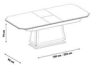 Masă Dining Extensibilă Natura 180/220×90×79 cm