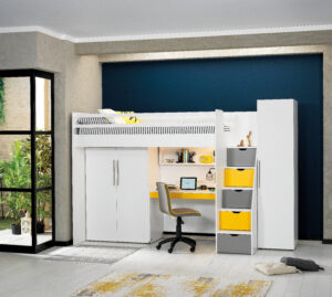 Birou de Studiu Galben Neo, Modern și Funcțional