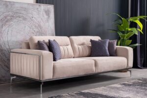 Canapea Zirkon, Crem, 3 Locuri - Design Modern