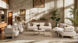 Canapea Salda Crem, 2 Locuri - Elegantă și Confortabilă