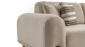 Canapea Bodrum Crem, 2 Locuri - Design Modern